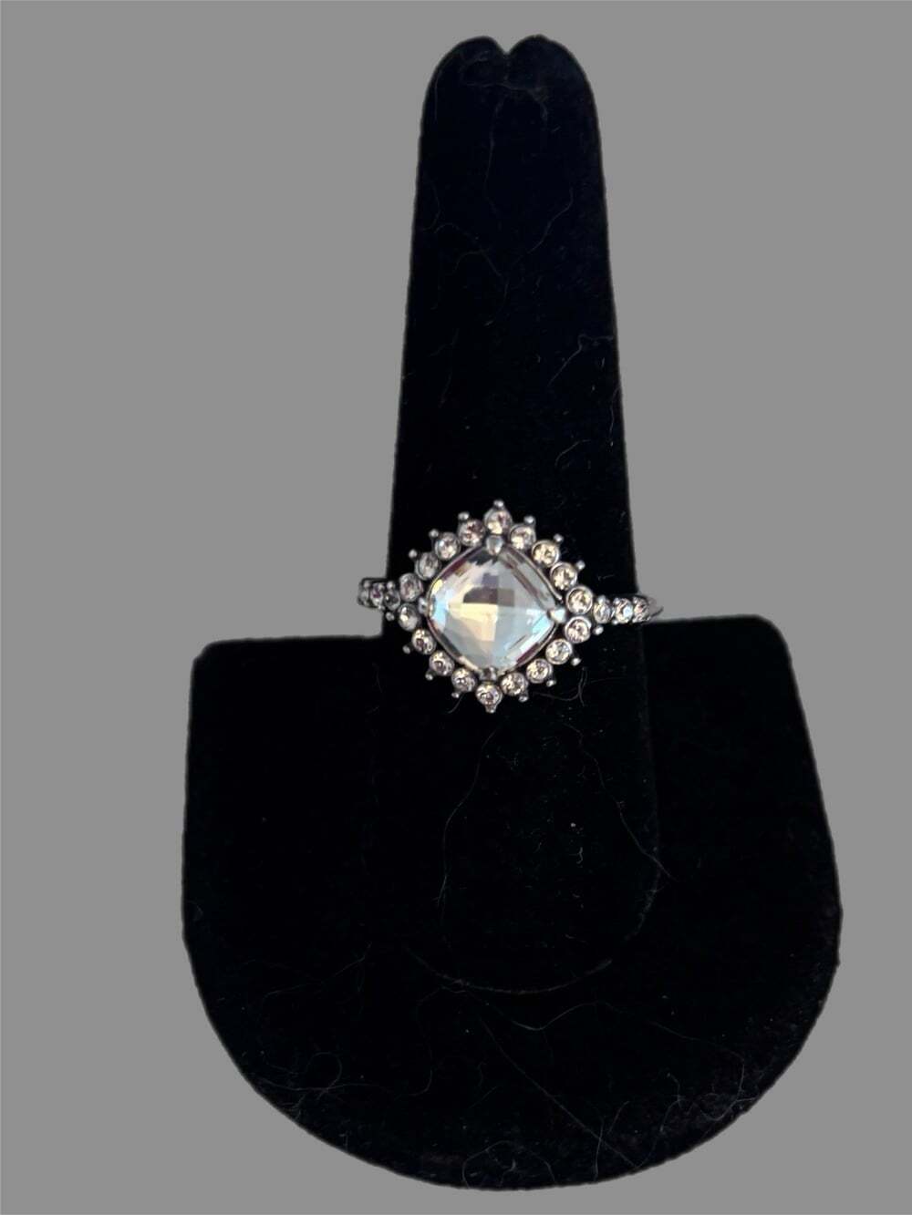 Brighton Demantur Silver & Swarovski Crystal Ring Size 9